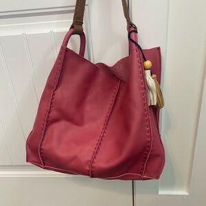 The Sak Pink Shoulder Bag with Tassel Detail